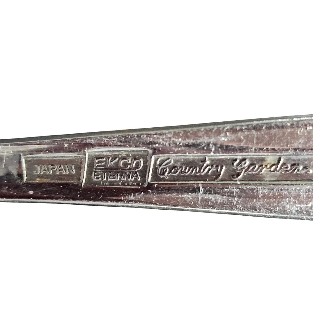 Ekco Eterna Country Garden Stainless‎ Serving Spoon Japan Rose Floral Textured